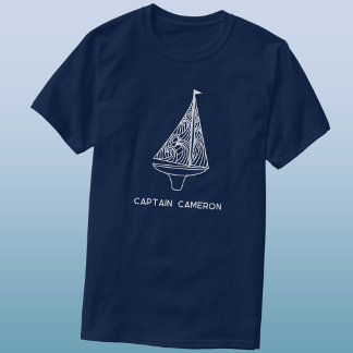 Segelbåtskapten Namn Marin T Shirt