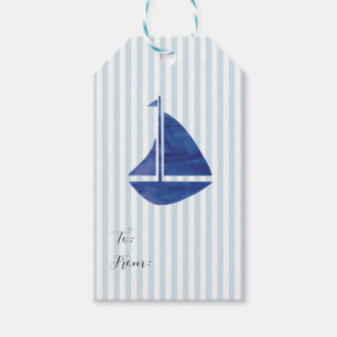 Segelbåtsmålning Nautical Blue Rand Kusten Presentetikett