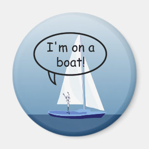 Segelbåtssegelör på en Boat Funny Round Magnet