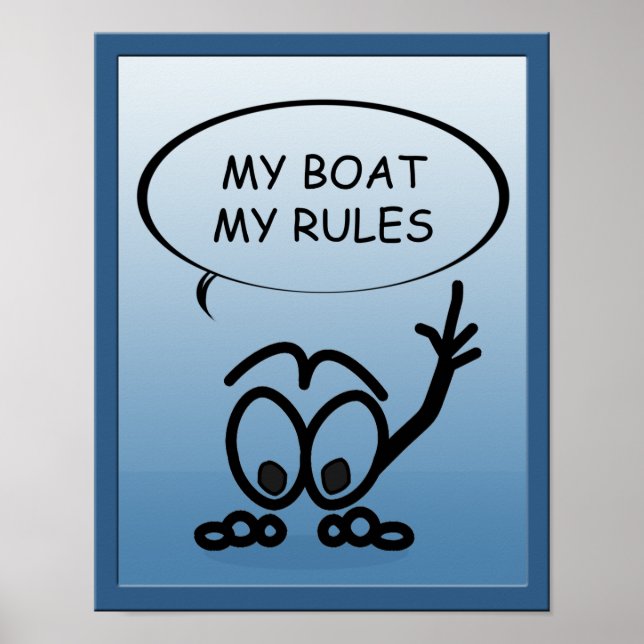 Segelbåtssjömän min båt min Regler Lustigt Poster (Framsidan)