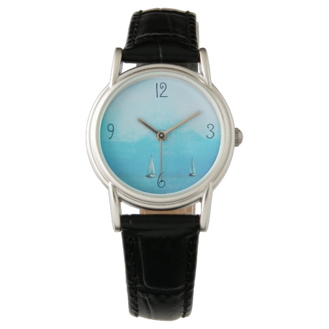 segelblå armbandsur (Framsida)