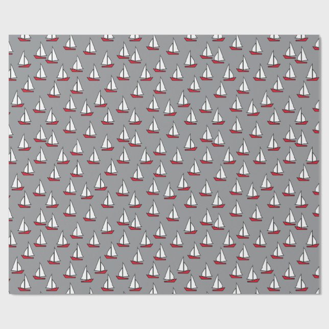 Segelboot Presentpapper (Platt)