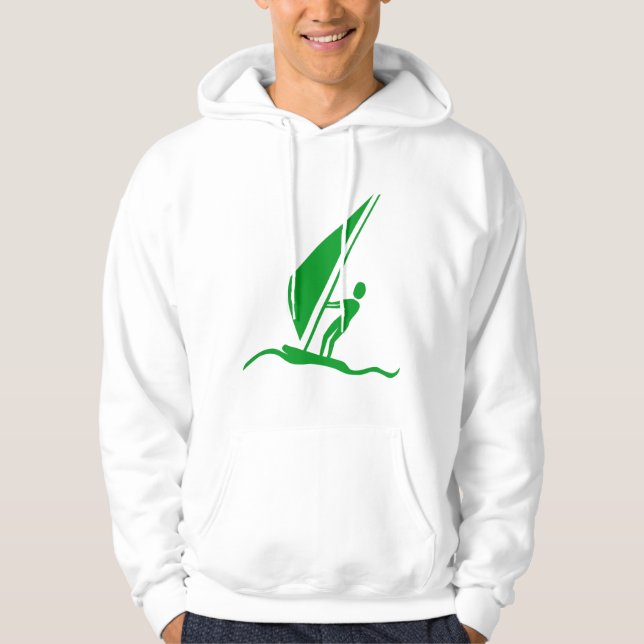 Segelbordning - Grass-Grönt Sweatshirt Med Luva (Framsida)