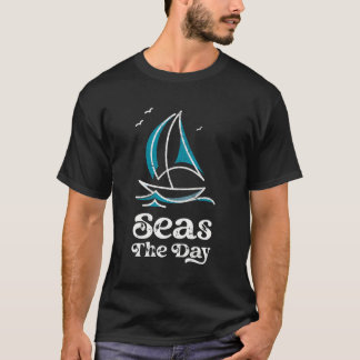 Segeldesign med sjömansfart, dag nautisk fart för t shirt
