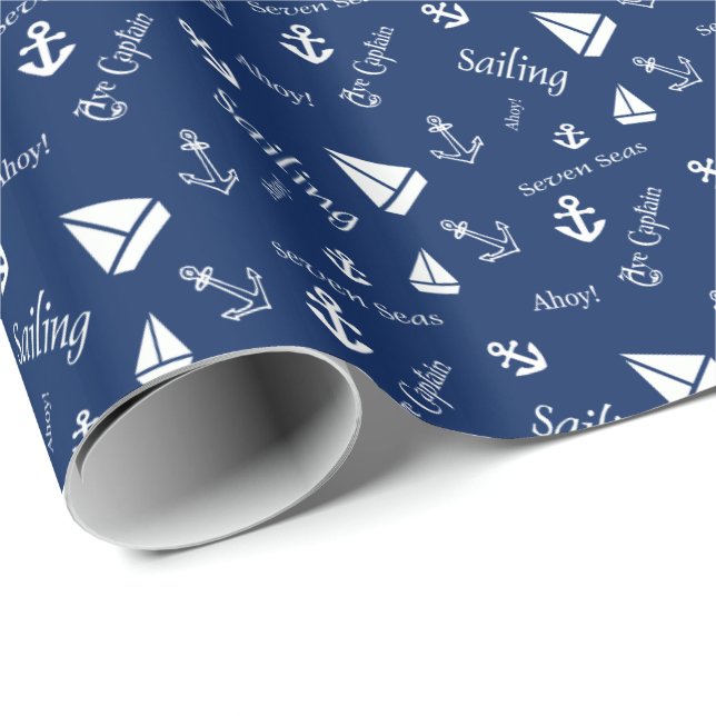 Segelfartyg Förankring Segling Nautilus Presentpapper (Rullad Hörn)