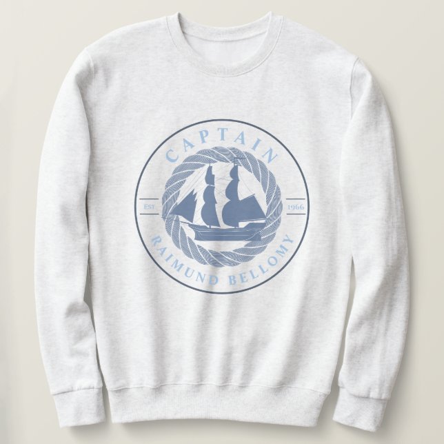 Segelfartyg Lång Ärmad Tröja (Design framsida)