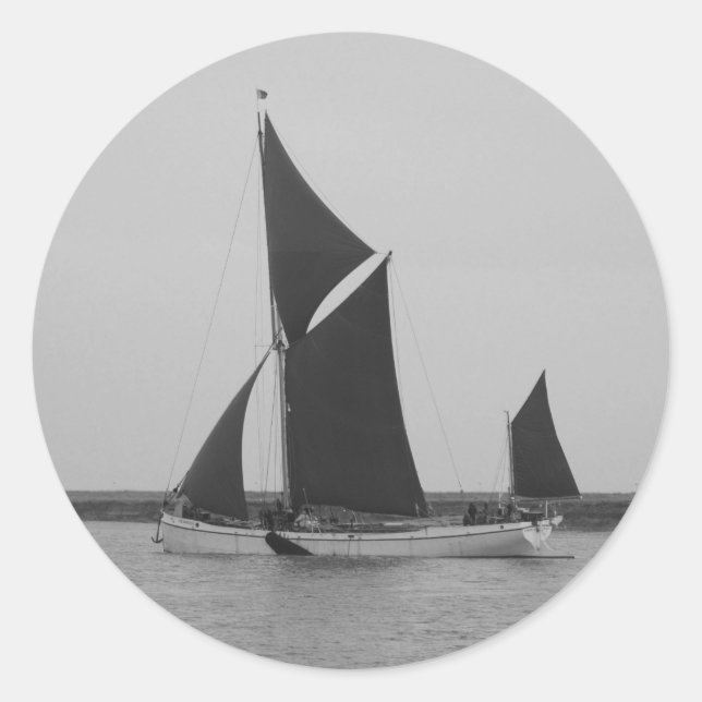 Segelfartyg Påminnelse Runt Klistermärke (Framsida)
