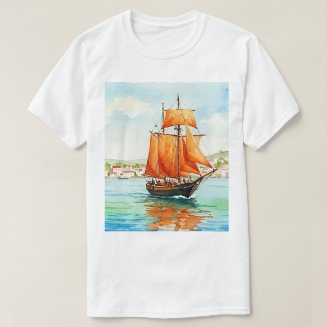 Segelfartyg T Shirt (Design framsida)