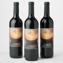 Segelfartyg Vin Flaska etikett