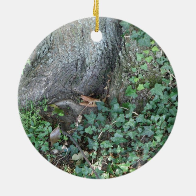 Segelfiske i träd och vivel i skog julgransprydnad keramik (Baksidan)