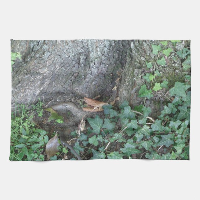 Segelfiske i träd och vivel i skog kökshandduk (Horisontell)