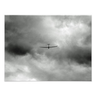 Segelflygning i grått himlar fototryck