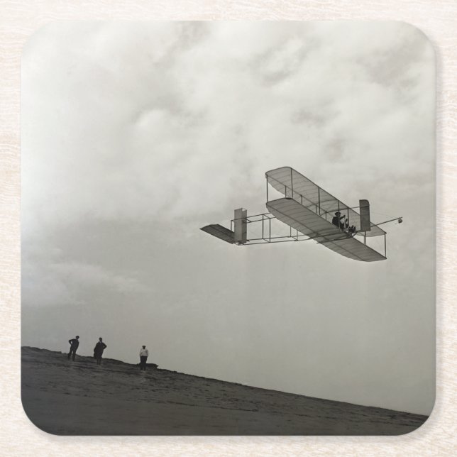 Segelflygtest Luftfart Wright Brothers Underlägg Papper Kvadrat (Framsidan)