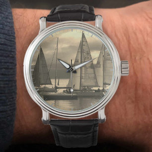 Segeljakter i Sepia Tones Armbandsur