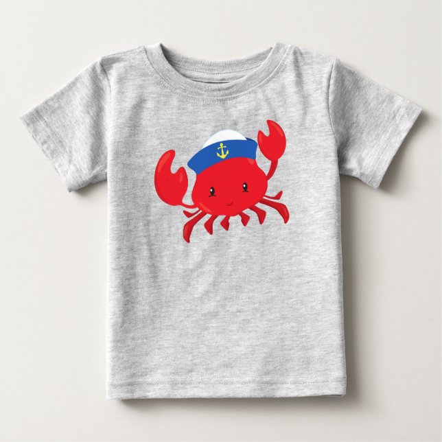 Segelkrabba, jutekrabba, sjöhatt, segling, hav t shirt (Framsida)
