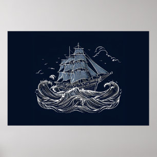 Segelresa Fraktens majoritetsomgång i sjön Poster