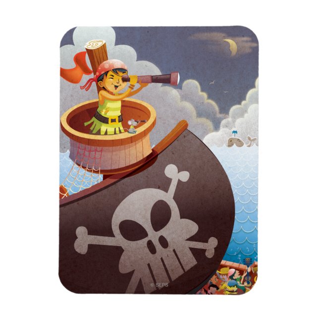 Segelresa med Pirater Magnet (Vertikal)