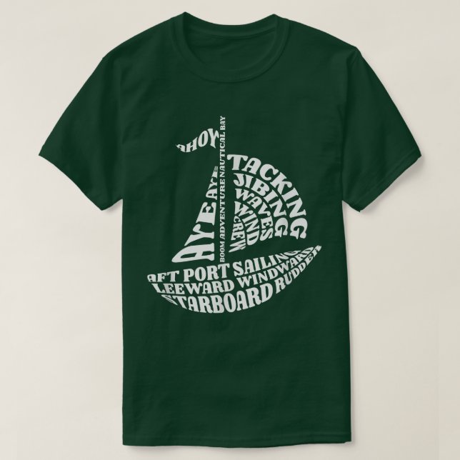 Segelrutor Ord Art Sailor T Shirt (Design framsida)
