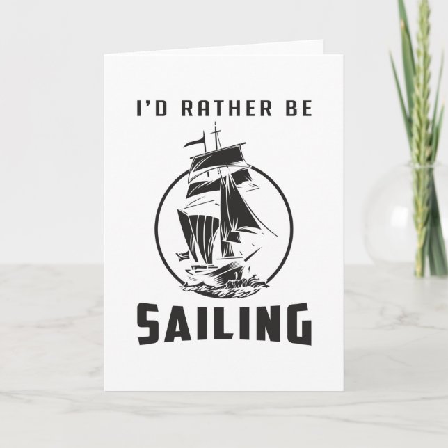 Segelsjöman i Segelbåt, kapten Funny Gift Idea Kort (Framsida)