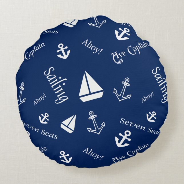 Segeltema Nautical Dekorativ kudde (Baksidan)