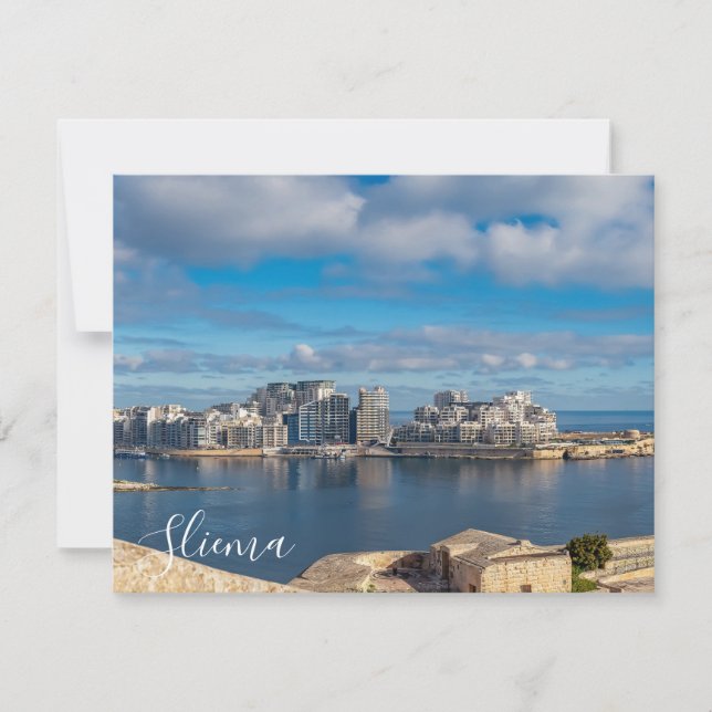 Segemhamn och skyscraper på Malta (Framsida)