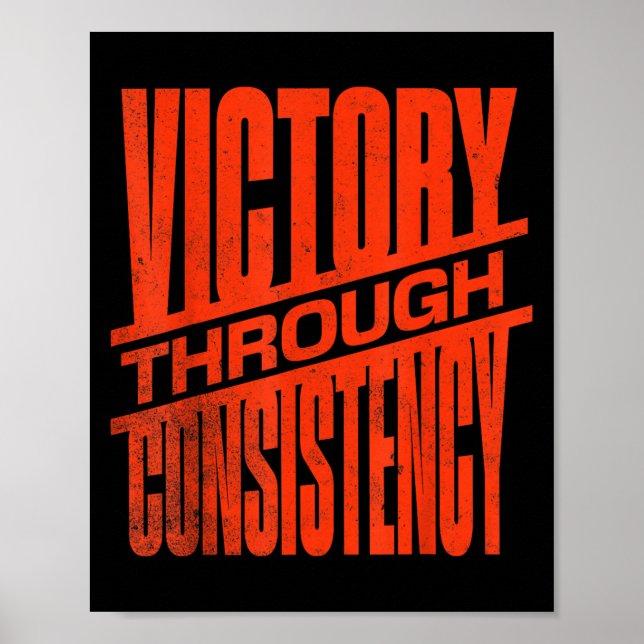 Seger Genom Konsekvens Motiverande Inspiration Poster (Framsidan)