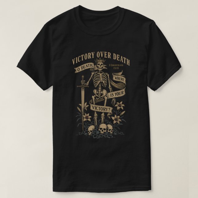 Seger Över Döden Bibelcitat T-shirt (Design framsida)