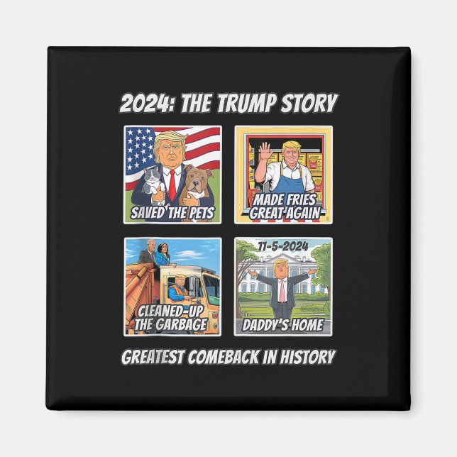 Seger Trump 2025 Största Comebyck Minnessak Vinn Magnet (Framsidan)