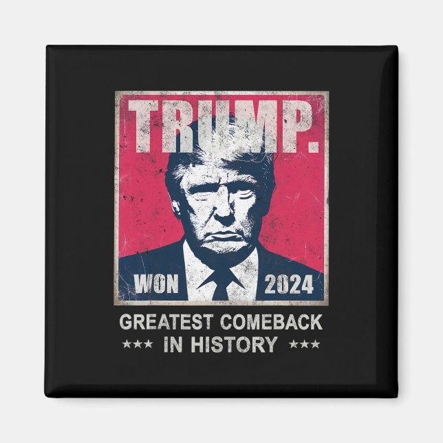 Seger Trump Vi Vann Största Comebyck Firar 2 Magnet (Framsidan)