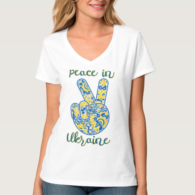 Segergest och brev fred i Ukraina T-S T Shirt (Framsida)