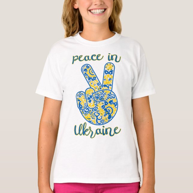 Segergest och brev fred i Ukraina T-S T Shirt (Framsida)