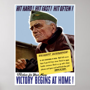 Segern börjar hemma -- Tjur Halsey Poster