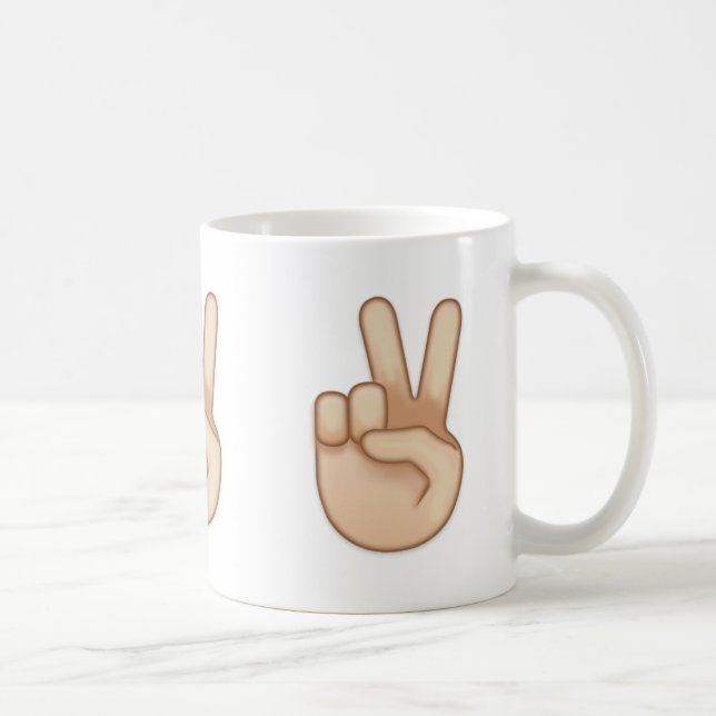 Segern räcker Emoji Kaffemugg (Höger)