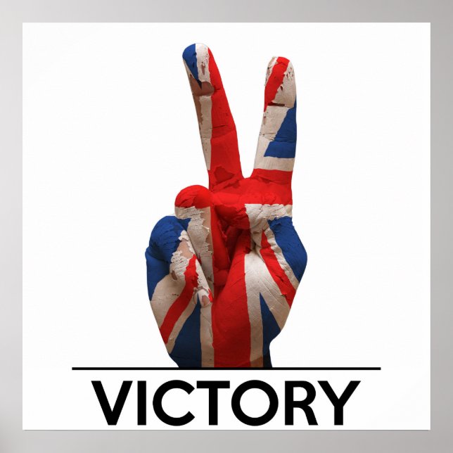 segersymbol hand förenade brittisk text poster (Framsidan)