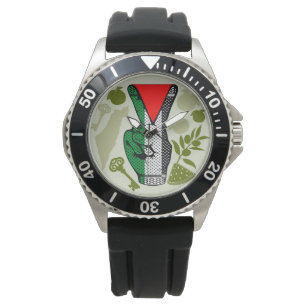 Segervinkel Hand Motstånd Röd Triangel Symbol Armbandsur