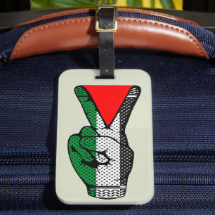 Segervinkel Hand Motstånd Röd Triangel Symbol Bagagebricka