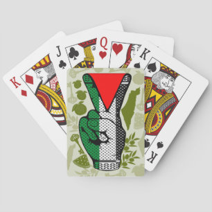 Segervinkel Hand Motstånd Röd Triangel Symbol Casinokort