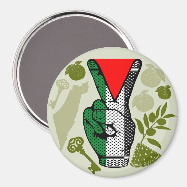 Segervinkel Hand Motstånd Röd Triangel Symbol Magnet (Front/Back)