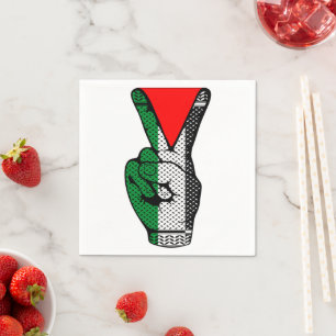 Segervinkel Hand Motstånd Röd Triangel Symbol Pappersservett