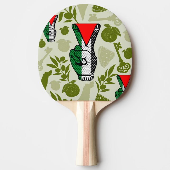 Segervinkel Hand Motstånd Röd Triangel Symbol Pingisracket (Framsidan)