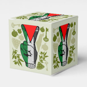 Segervinkel Hand Motstånd Röd Triangel Symbol Presentaskar