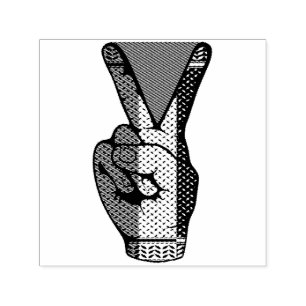 Segervinkel Hand Motstånd Röd Triangel Symbol Självfärgande Stämpel