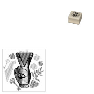 Segervinkel Hand Motstånd Röd Triangel Symbol Stämpel