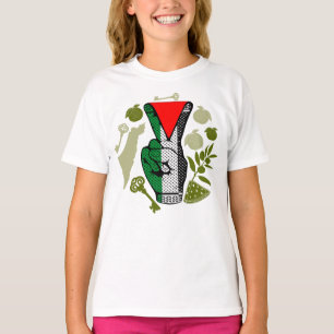 Segervinkel Hand Motstånd Röd Triangel Symbol T Shirt