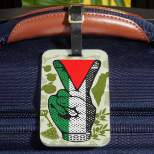 Segervinkel Hand Motstånd Rött Triangel Symbol Bagagebricka