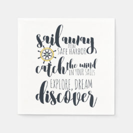 Segla bort från säkra hamn | nautisk pappersservett