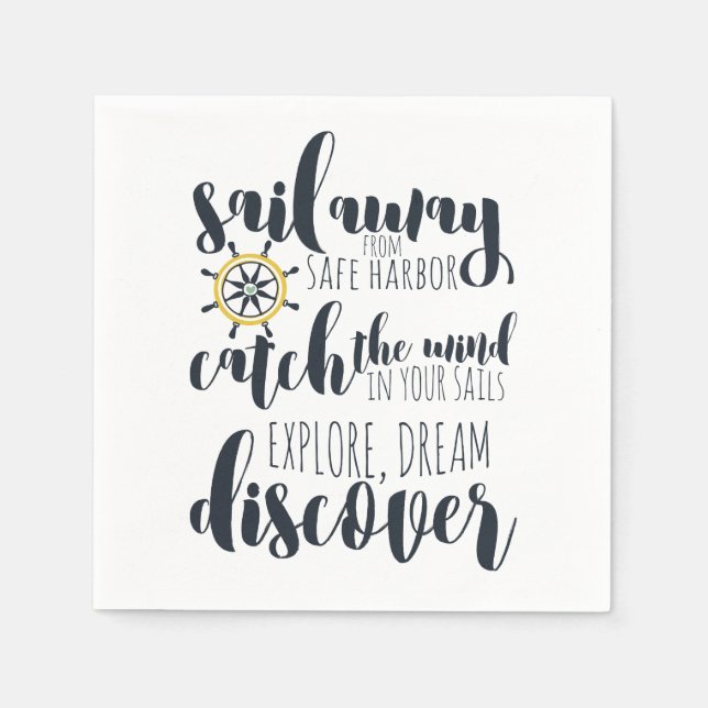 Segla bort från säkra hamn | nautisk pappersservett (Framsidan)
