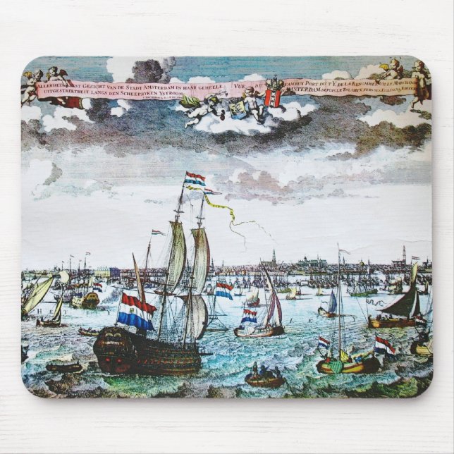 Segla den gammala Amsterdam bilden Mousepad Musmatta (Framsidan)