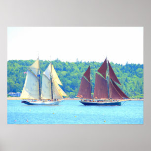 Segla för Maine windjammers Poster