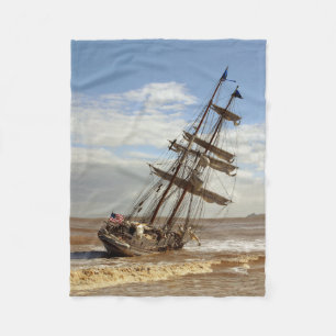 SEGLA FRAKTEN PÅ STRANDEN FLEECEFILT